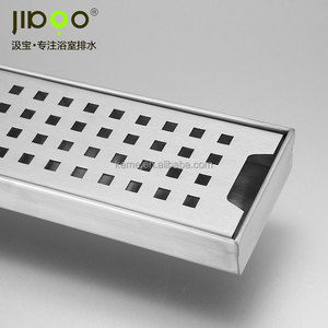 En acier inoxydable de douche rectangulaire grille au sol drain, drain de plancher linéaire - Product Image 1