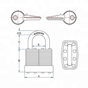 Candado de acero laminado, cubierta impermeable de plástico curvo de alta calidad - Product Image 6
