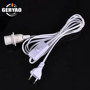 LVD CE ROHS ENEC VDE Europeu cabo da lâmpada de sal do himalaia tem 2 estilo pin plug power switch E14 suporte da lâmpada cabo aderência