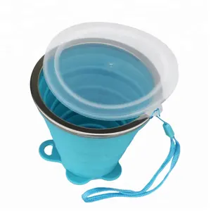 Nouveau produit silicone tasse à café pliante moule tasse de voyage en silicone avec couvercle