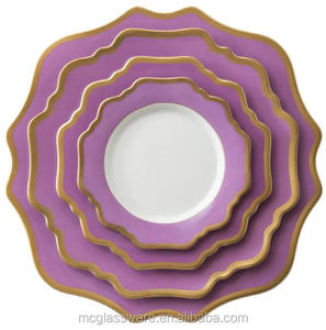 Service d'assiettes à dîner de la série, artisanal, en porcelaine, aux rayures, <span class=keywords><strong>vert</strong></span> Aqua, pour le mariage, nouvelle collection - Product Image 5