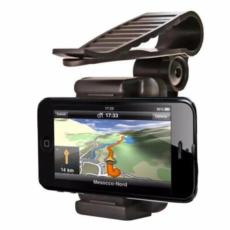 Top Quality shockproof 360 rotating Car Sun Visor Rearview Mirror Mount Phone Holder Stands for Cell Phone iPhone6 6s 7plus GPS
