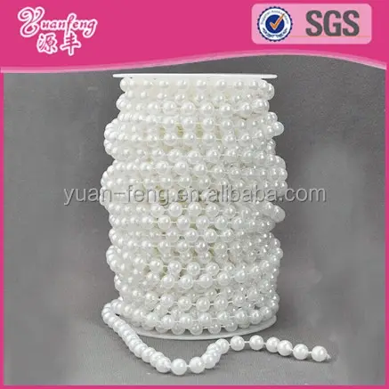 China bead hersteller Großhandel beliebte kunststoff faux perle rolle perlen mit reel für dekoration