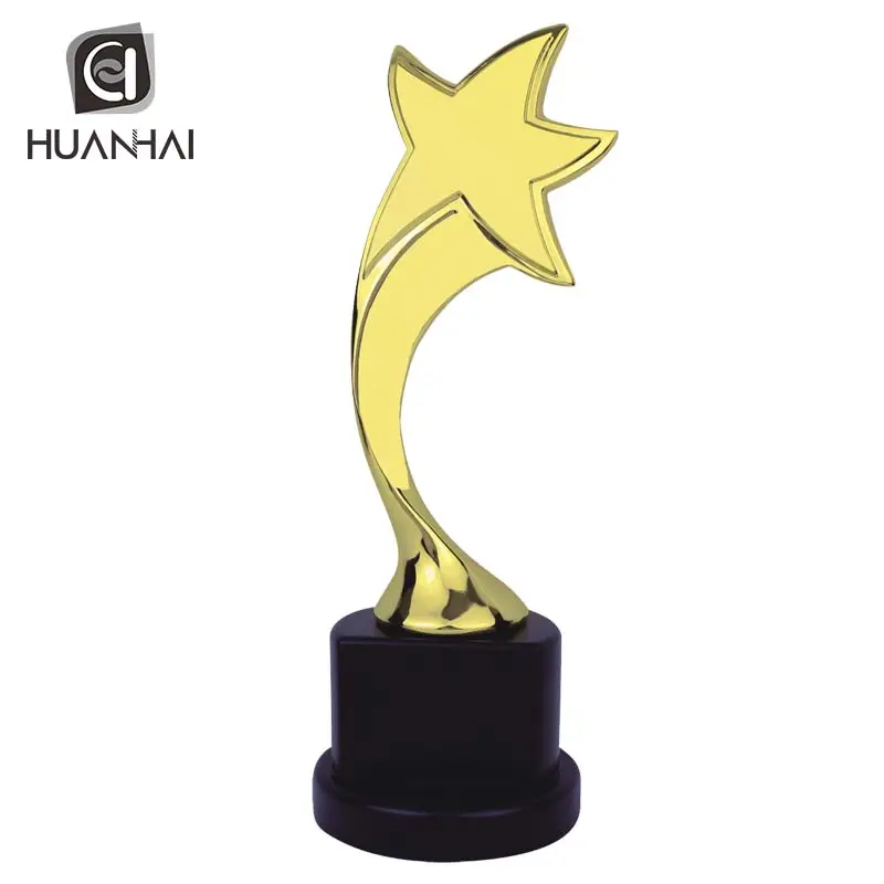 Wholesale star shape plastic base customized grammy award trophy with gold foil