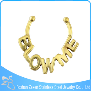 थोक गैर भेदी नकली पट नाक अंगूठी तांबा पीतल मढ़वाया के साथ - Product Image 4