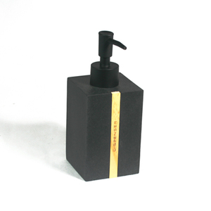 Prodotti da bagno Per Personalizzato Nero Arenaria Polyresin Accessori Per il Bagno Set con Titolare Spazzolino Da Denti Con Il Legno - Product Image 2