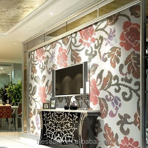 Hotsale bagno mosaico di <span class=keywords><strong>piastrelle</strong></span> di casa smaltato fiore immagine mattonelle di mosaico - Product Image 1
