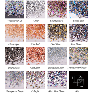 JUNAO 15 couleurs 1,2 mm Mini strass en verre doré arc-en-ciel <span class=keywords><strong>Micro</strong></span> strass brillant Cristal diamant Décoration d'art d'ongles DIY - Product Image 6