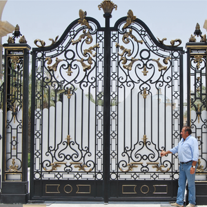 Hot Bán Rèn Sắt Tự Động Đu Cổng Thanh Lịch Ưa Thích Thiết Kế Cho Biệt Thự Khách Sạn Hàng Rào Trellis & Vườn Điểm Truy Cập - Product Image 3