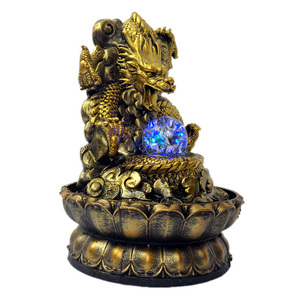 Asian Style Home <strong>Indoor</strong> Geomantic Omen Decor Resin <strong>Dragon</strong> Statue <strong>Water</strong> <strong>Fountain</strong>