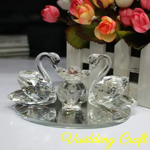 Kristall im Auge der Schwan Tisch dekoration für Hochzeits geschenk