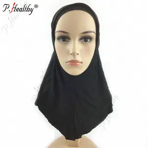 P-Healthy muslim hijab women scarf solid color caps with ninjas