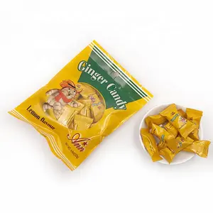 good soft candy ginger with lemon flavor candy sweets in Chinese factory