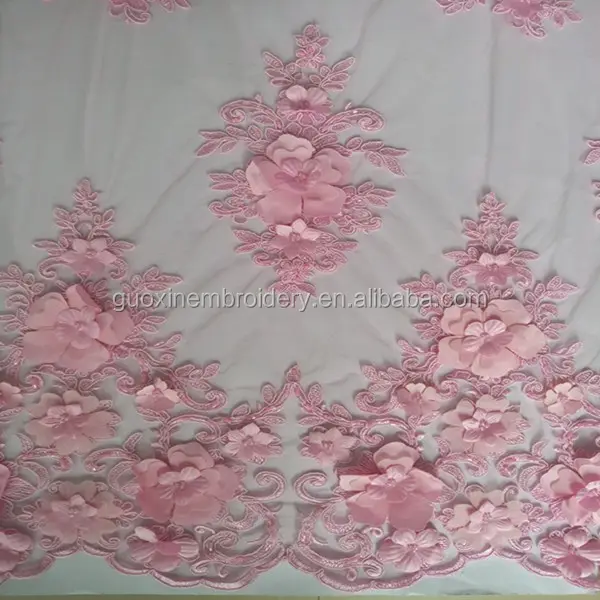 2016ใหม่มาถึง Applique สีเจ้าสาวลูกไม้/3D ลูกไม้ผ้าสำหรับชุดแต่งงาน
