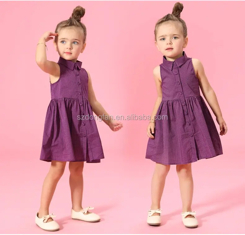 Cotone delle ragazze Frock Designs Nuovo Arrivo 2 ~ 6 Anni di Età Dolcevita Vestito Dal capretto di Modo Dei Capretti Dei Bambini Frock Designs Modello per la Neonata