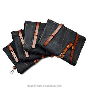 Electrician Black Heavy Denim Apron Leather Strap - Product Image 3