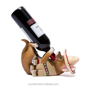 Soporte de botella de vino para perro chihuahua, resina decorativa, novedad - Product Image 1