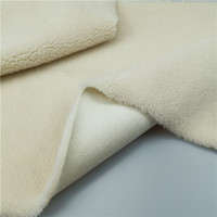 Kain sintetis bulu domba keriting Sherpa Bonded Suede untuk Hoodie/pullover