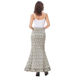 <span class=keywords><strong>Gonna</strong></span> <span class=keywords><strong>Lunga</strong></span> Maxi Stile Vintage Retrò Vittoriano con Volant e Jacquard <span class=keywords><strong>a</strong></span> Coda di Sirena OEM BP000204 - Product Image 2