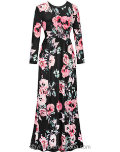 2018 lungo Delle Donne Del Vestito Floreale di Tacchino <span class=keywords><strong>Vestiti</strong></span> Sexy Delle Ragazze Del Vestito - Product Image 2