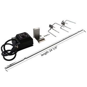 Giratorio inalámbrico <span class=keywords><strong>Dual</strong></span> Post abrir fuego escupir asador Kit con 38 pulgadas escupir Rod - Product Image 1