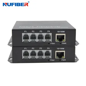 Chất Lượng Cao 1 Cổng Ethernet Và 4 Cổng Điện Thoại Rj11 Để Sợi Quang Video Transmitter Receiver