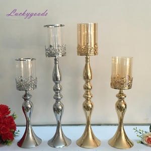 LDJ1087 Gold Cyrtstal Centerpiece Vase Candlestick Candle Holder for Wedding <strong>Table</strong> <strong>Top</strong> <strong>Decoration</strong> - Product Image 2