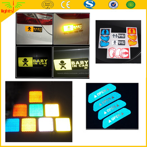 alta visibilidad logotipo personalizado impreso de forma reflexiva etiquetas engomadas del coche/bebé <span class=keywords><strong>a</strong></span> <span class=keywords><strong>bordo</strong></span> pegatina - Product Image 6