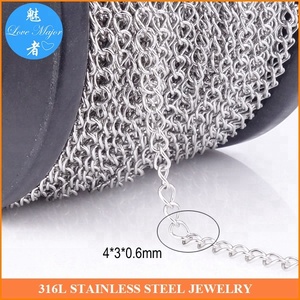 Wholesale by Meter Stainless Steel Jewelry <strong>Extender</strong> Soldered 304 Curb <strong>Chain</strong> with Welded Link - Product Image 3