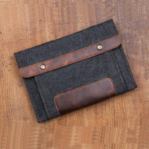 按钮关闭简洁风格皮革毛毡笔记本公文包包/袖子/案例 - Product Image 2