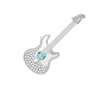 Guitar pearl cage pendant Guitar Accessories 925 sterling silver music zircon oyster pearl cages openable floating locket charm