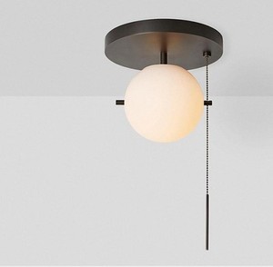 <strong>Pull</strong> Cord Decor Sconce Round Glass <strong>Lights</strong> Modern Led Bedroom Wall Lamp - Product Image 5