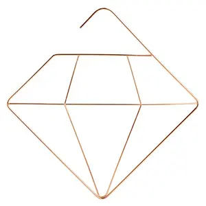 12 days Delivery Cheap Sale Diamond Shape Scarf Display Rose Gold Metal Wire Cloth Hanger