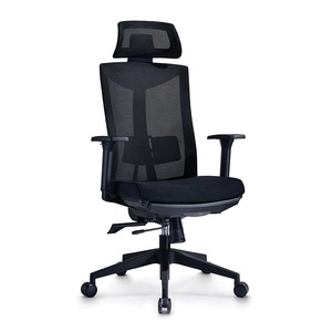 Hotel aluminum alloy set armrest high back mesh black and white frame office chair for study room - Product Image 1