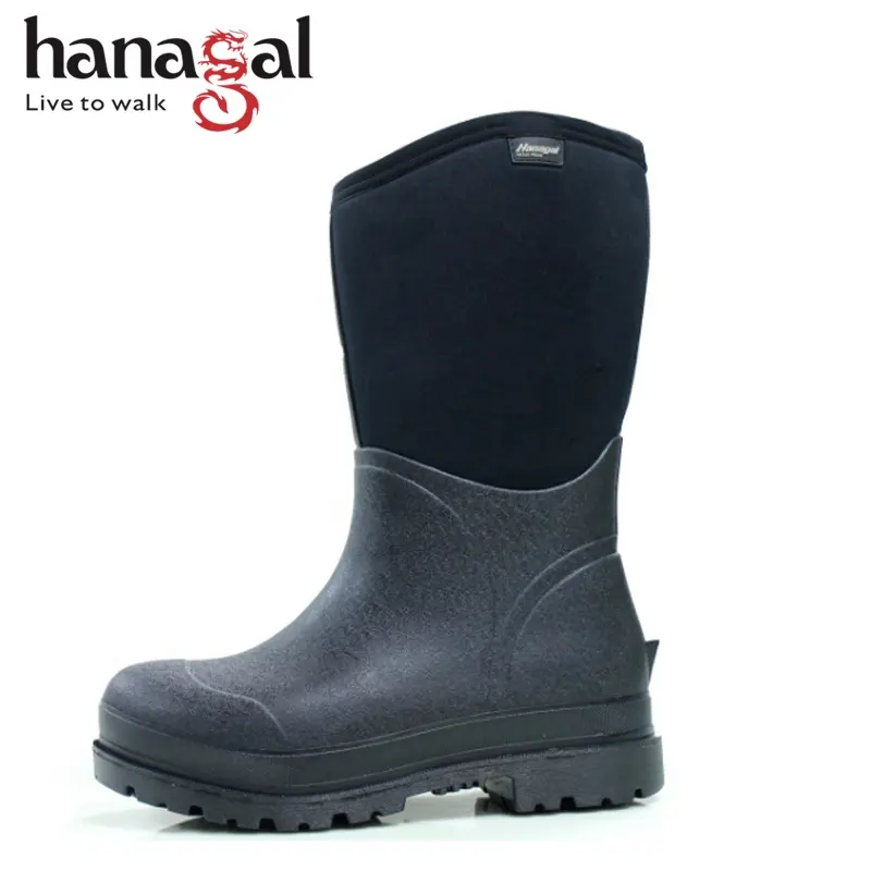 Guangzhou shoes factory stock rubber Boots Waterproof Rubber Rain Boots neoprene boots For Men