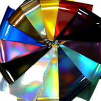 Regenbogen Irisierendes Glänzendes Kunstleder aus PU/PVC als Meterware für die Herstellung von Handtaschen, Taschen und Geldbörsen