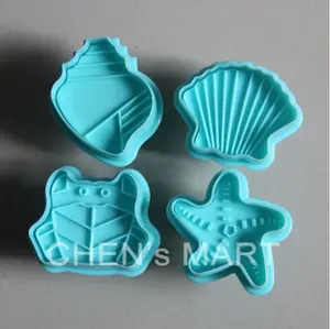 Moule à gâteau en plastique, plongeant en forme d'animaux de mer, coquille de crabe, étoiles, Fondant, outil de décoration, ustensiles de cuisson