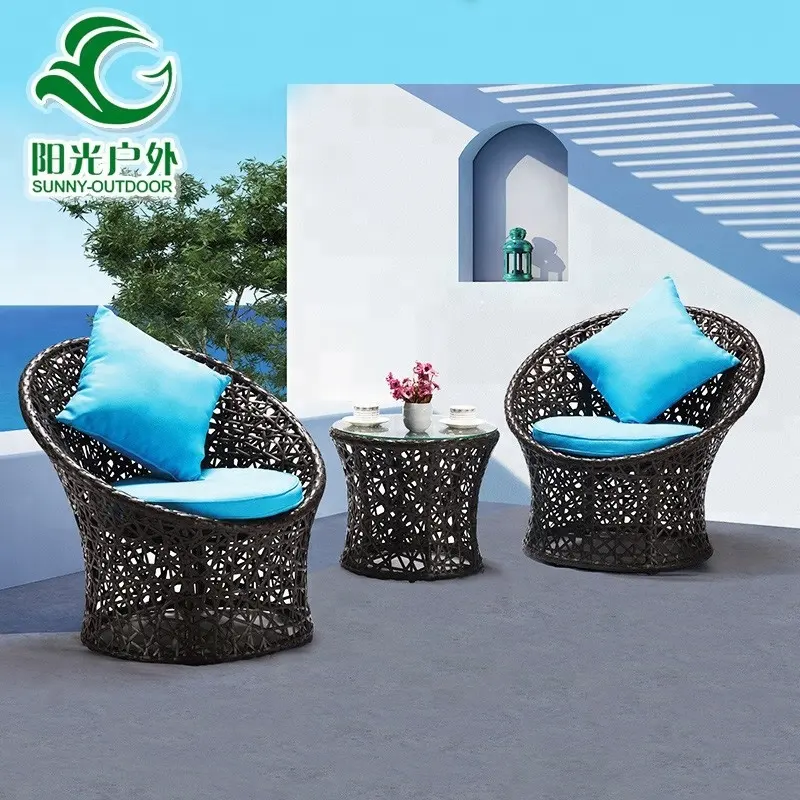 Ban Công Giải Trí Patio Nội Thất Sân Vườn Bàn Nhôm Kim Loại Mây Bàn Ăn Tròn Và Bộ Ghế