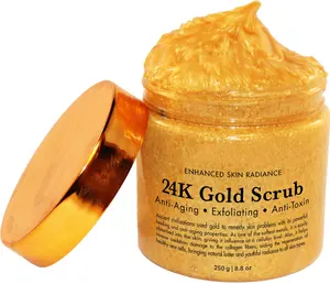 Oem esfregão de ouro 24k, clareamento anti rugas esfoliante do corpo