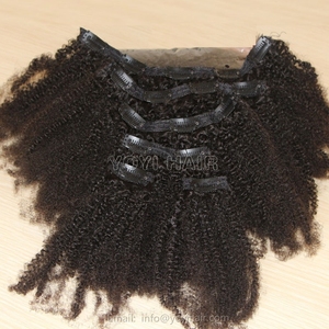 Extensiones de Cabello Remy de la Mejor Calidad, Tipo 4a4b4c, Afro <span class=keywords><strong>Rizado</strong></span>, con Clip, Sin Desprendimiento ni Enredos - Product Image 5