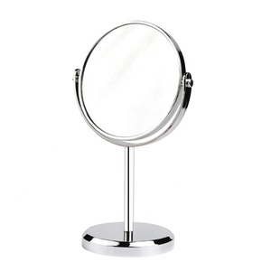 Farbe benutzer definierte Metallrahmen runden hohen Fuß Mini Desktop stehen Make-up Spiegel