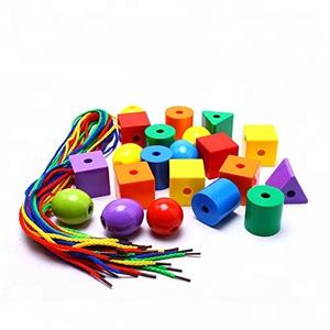 Cuentas de encaje en el mercado para niños pequeños y bebés, 4 cuerdas, cuentas de juguete de plástico DIY para <span class=keywords><strong>terapia</strong></span> laboral - Product Image 1