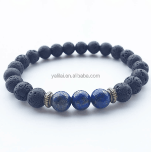 En gros Perle Bracelet de Lave Volcanique Pierre lapis lazuli Bracelet - Product Image 1