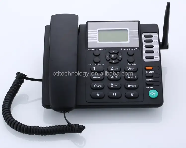 シングルSIMカードGSM850900 18001900MHz固定電話FMラジオ通話IDハンズフリー固定電話ワイヤレス電話ホーム