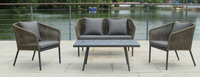 Ensemble de canapés en rotin d'extérieur au design moderne pour jardin, terrasse, hôtel et supermarché - Résistant aux intempéries, vente en gros directe d'usine