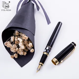 TTX Executive Brand Logo Custom Luxury China Stainless Steel of Feather Cross Refill Metal Fountain Pen