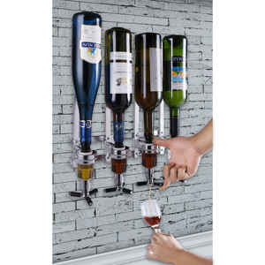 Dispensador de licor de vino para casa, 4 botellas, soporte montado en la pared, bebidas, cerveza, Alcohol, Bar, Butler - Product Image 5