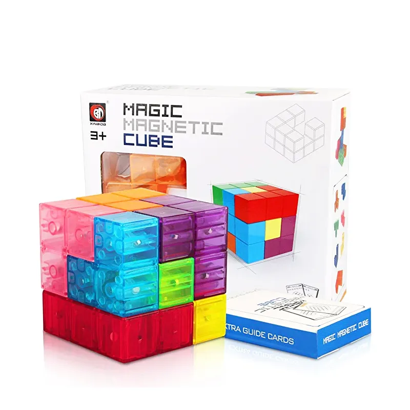 Jouets éducatifs de haute qualité, cube puzzle magnétique 3D, pièces