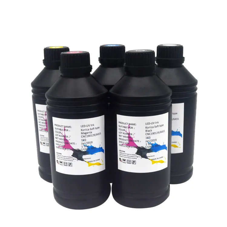 High Density 1L Capacity Flexible LED-UV Ink for Silicone, PVC and Leather