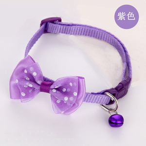 Pequeño ajustable <span class=keywords><strong>Bowknot</strong></span> Nylon trenzado mascota gato Bowtie <span class=keywords><strong>Collar</strong></span> lindo Floral estilo occidental con campanas sostenibles - Product Image 4